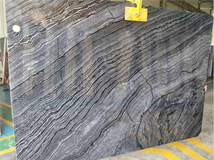 Black Wood Marble Slab