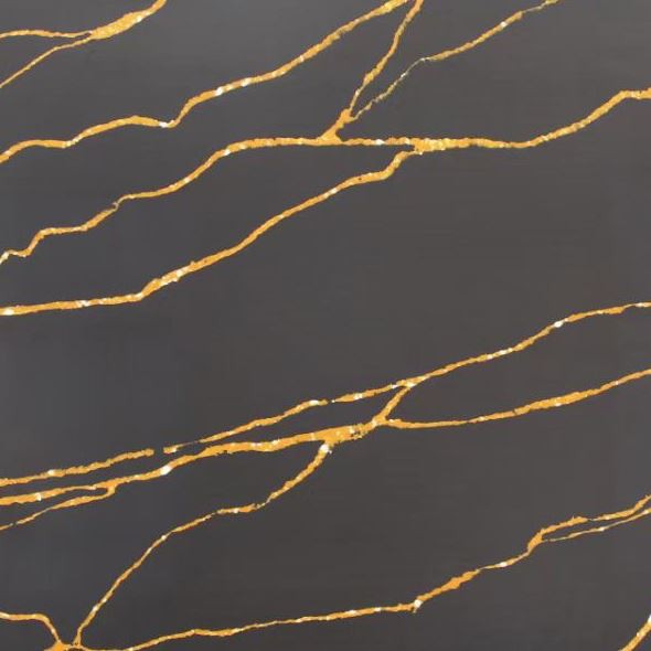 Black Quartz with Gold Veins